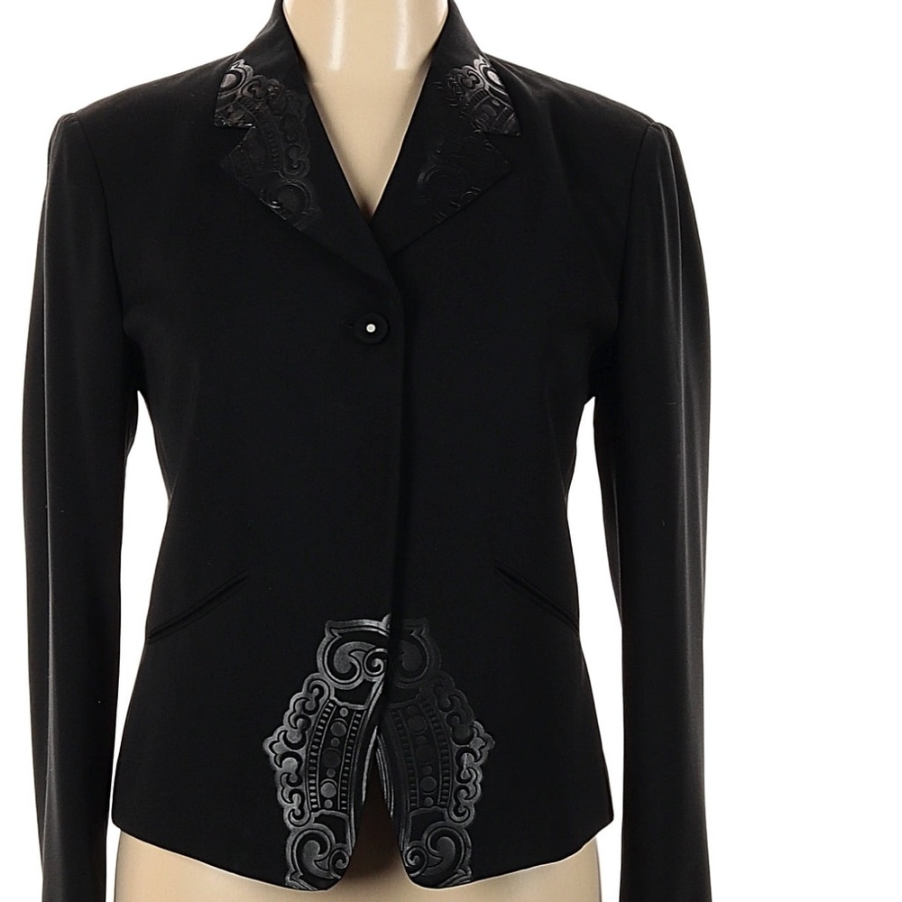 Marithe Francois Girbaud Black Embelished laser cut detail Blazer6 - Picture 2 of 6